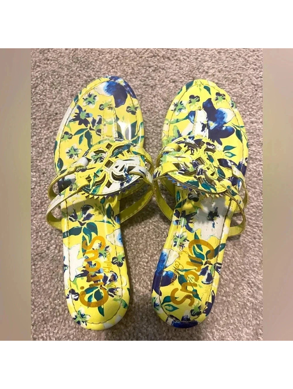 Circus by Sam Edelman Yellow & Blue Floral Sandals Size 7